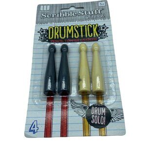 Scribble Stuff Drumstick Pencil Topper Erasers NEW Percussion Tool School Supply